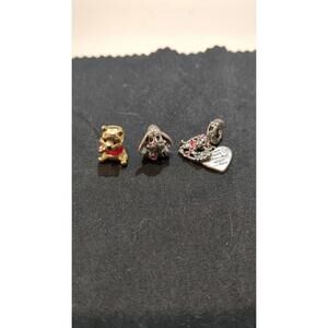 Winnie the Pooh, Eeyore, & Pooh heart charm set of 3 charms